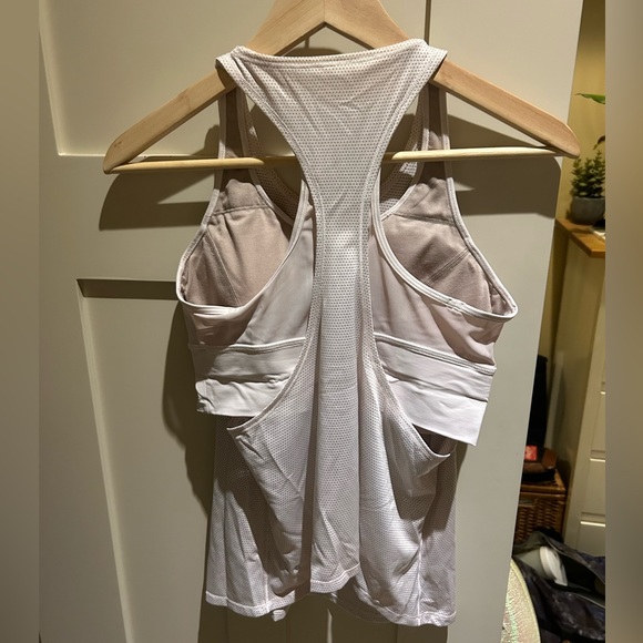 Lululemon white mesh top w/ sports bra - Picture 2 of 2